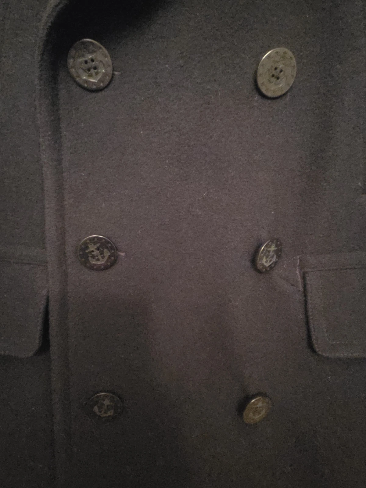 Polo Ralph Lauren Jacket Mens XLT Navy Peacoat Heavy Wool Double Breasted NICE! image 4