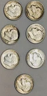 NO RESERVE! Lot of 7  Silver Roosevelt Dimes (1952-1964) 90% Silver Circulated