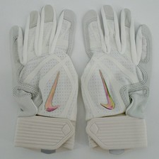 Nike Hyperdiamond Elite Batting Gloves Women's Medium White/Grey/Iridescent