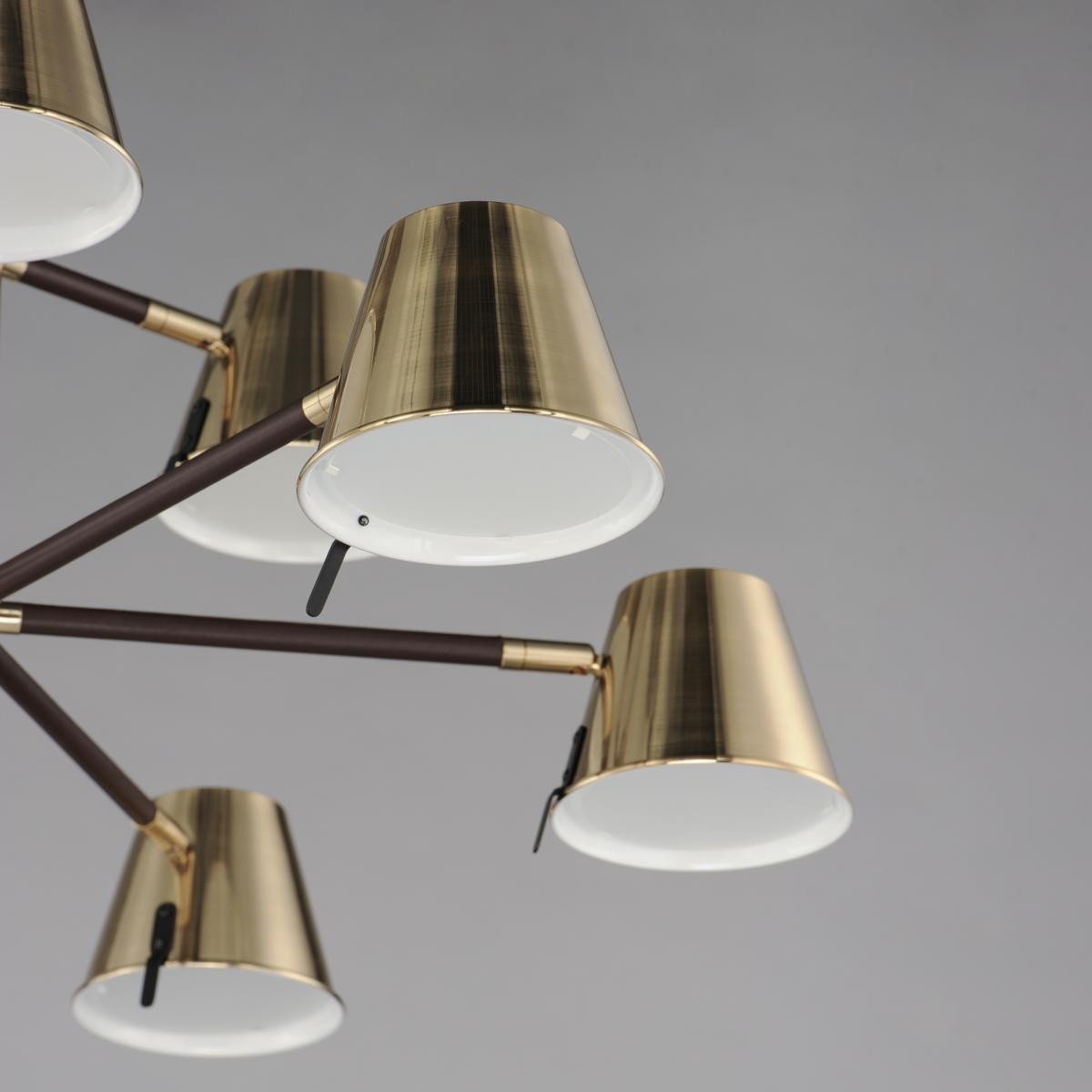 Maxim Lighting 25179DBZHR Carlo Chandelier Dark Bronze/Leather/Heritage Brass