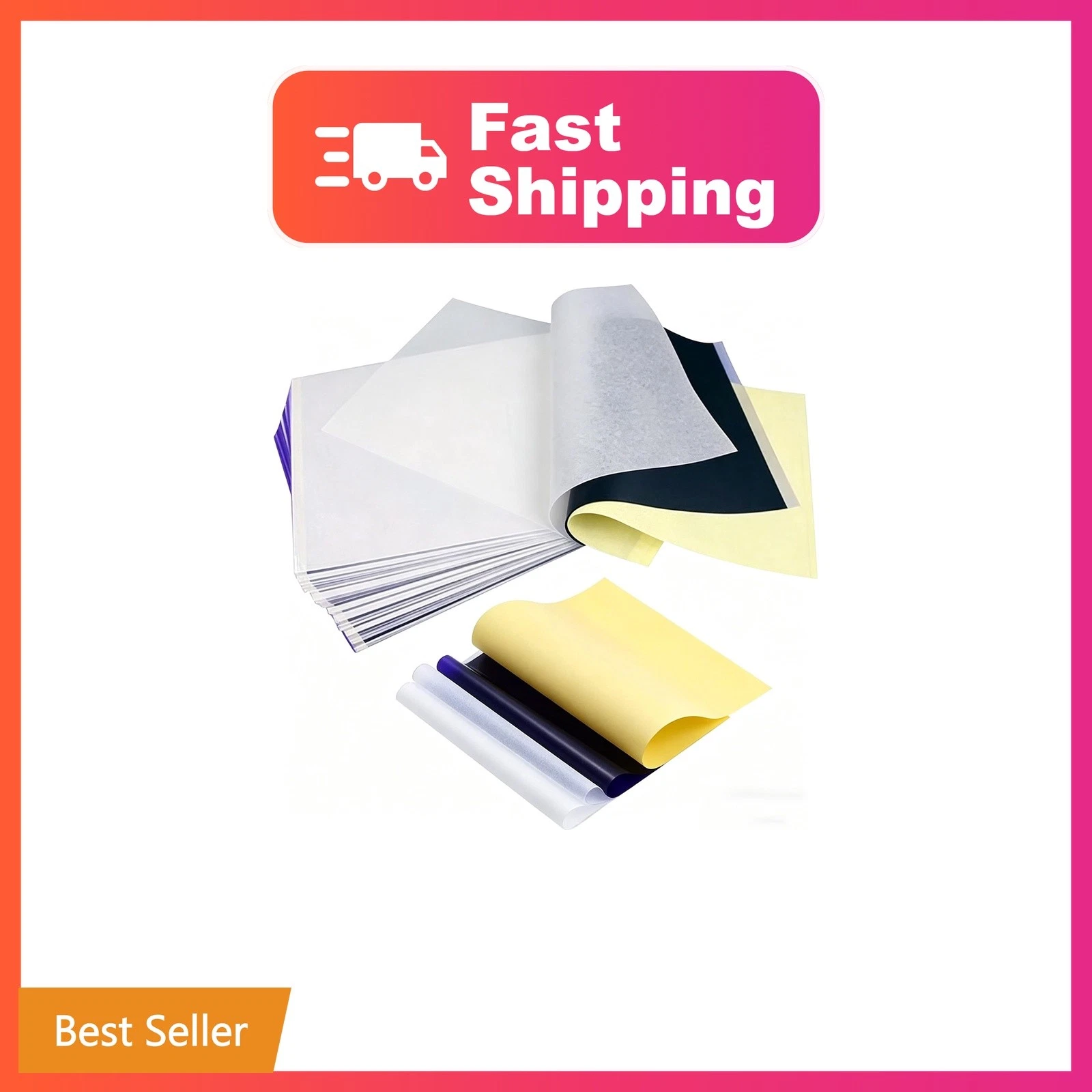 Beoncall Tattoo Transfer Paper 50Pcs Tattoo Stencil Paper Printer | 4 Layers ... image 1