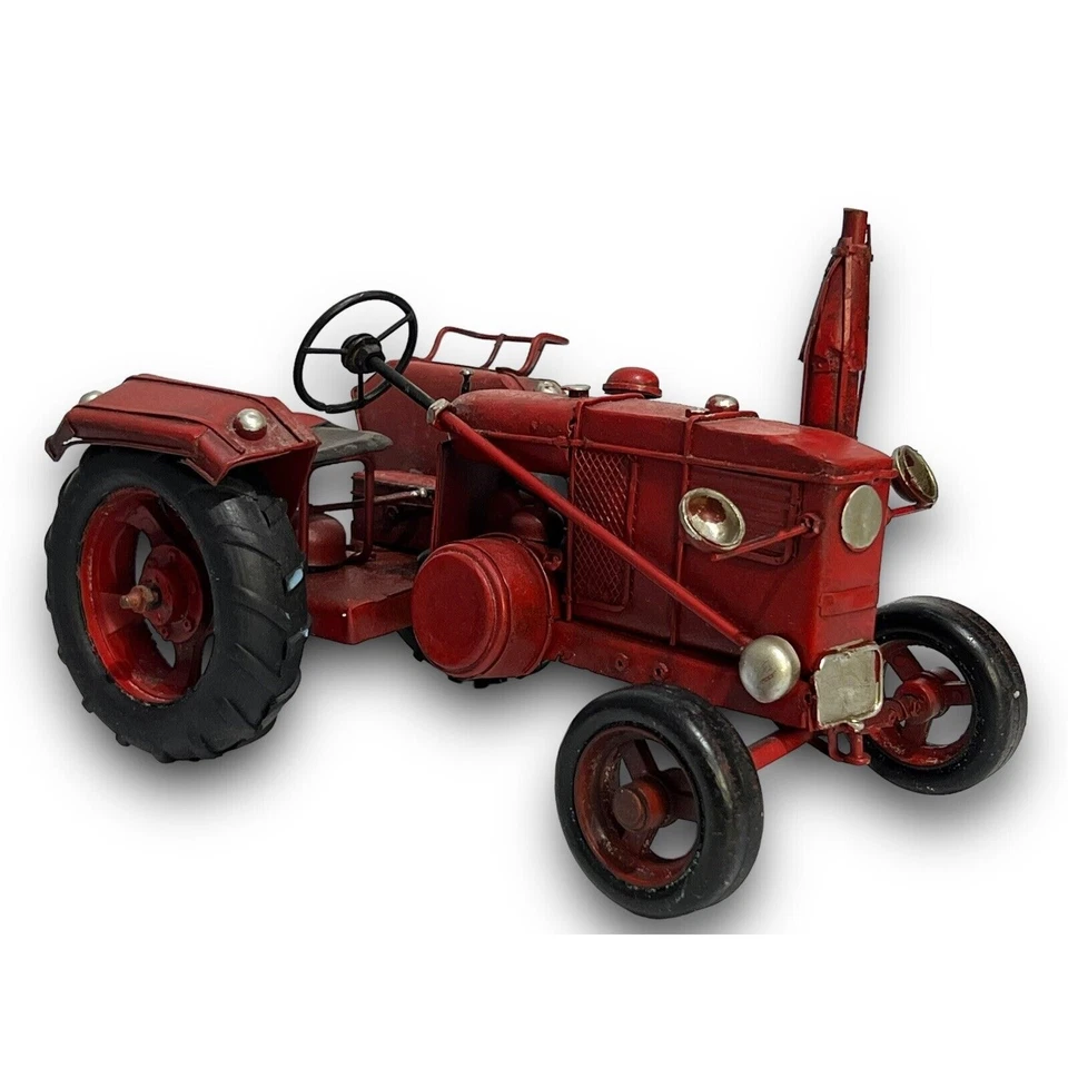 Juego de 2 equipos de maquinaria agrícola roja modelo tractor vintage Foto 3 de 4