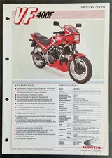 HONDA VF400F V4 Super Sports Motorcycle Sales Specification Leaflet  Apr 1983