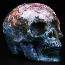 2.0" Ocean Jasper Carved Crystal Skull, Realistic, Crystal Healing