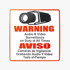 Bilingual Serveillance CCTV Signs, Audio & Video Surveillance, English & Spanish