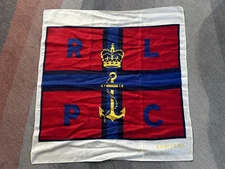 Rare Vintage Ralph Lauren Polo Club Silk Scarf Nautical Flag Print 23” Square