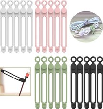 20Pcs Silicone Cable Ties, Cable Management Cord Organizer Multicolor