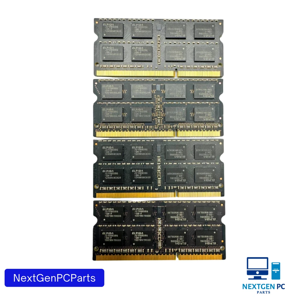 16GB (4x4GB) PC3-12800s DDR3-1600MHz 2Rx8 Non-ECC Elpida EBJ41UF8BDU5-GN-F - Image 4 of 4