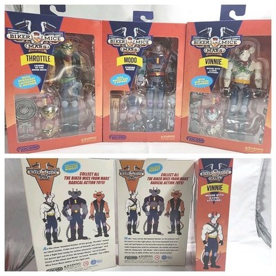 BIKER MICE FROM MARS COMPLETE SET VINNIE THROTTLE MODO New 2024 Sealed Nacelle