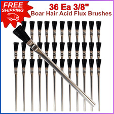 Pro Grade - Acid Brushes - 36 Count 3/8 Inch Boar Hair Acid Flux Brushes - 0.4"