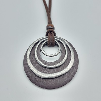 #ad FUn Simple wood metal artisan spiral necklace boho tribal eyeglasses holder $11.47