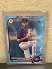 2022 Bowman Draft Carson Palmquist 1st Paper RC Aqua Parallel /499 CO Rockies