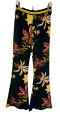 Farm Rio Womens Small Rainbow Floral Flare Flared Pants