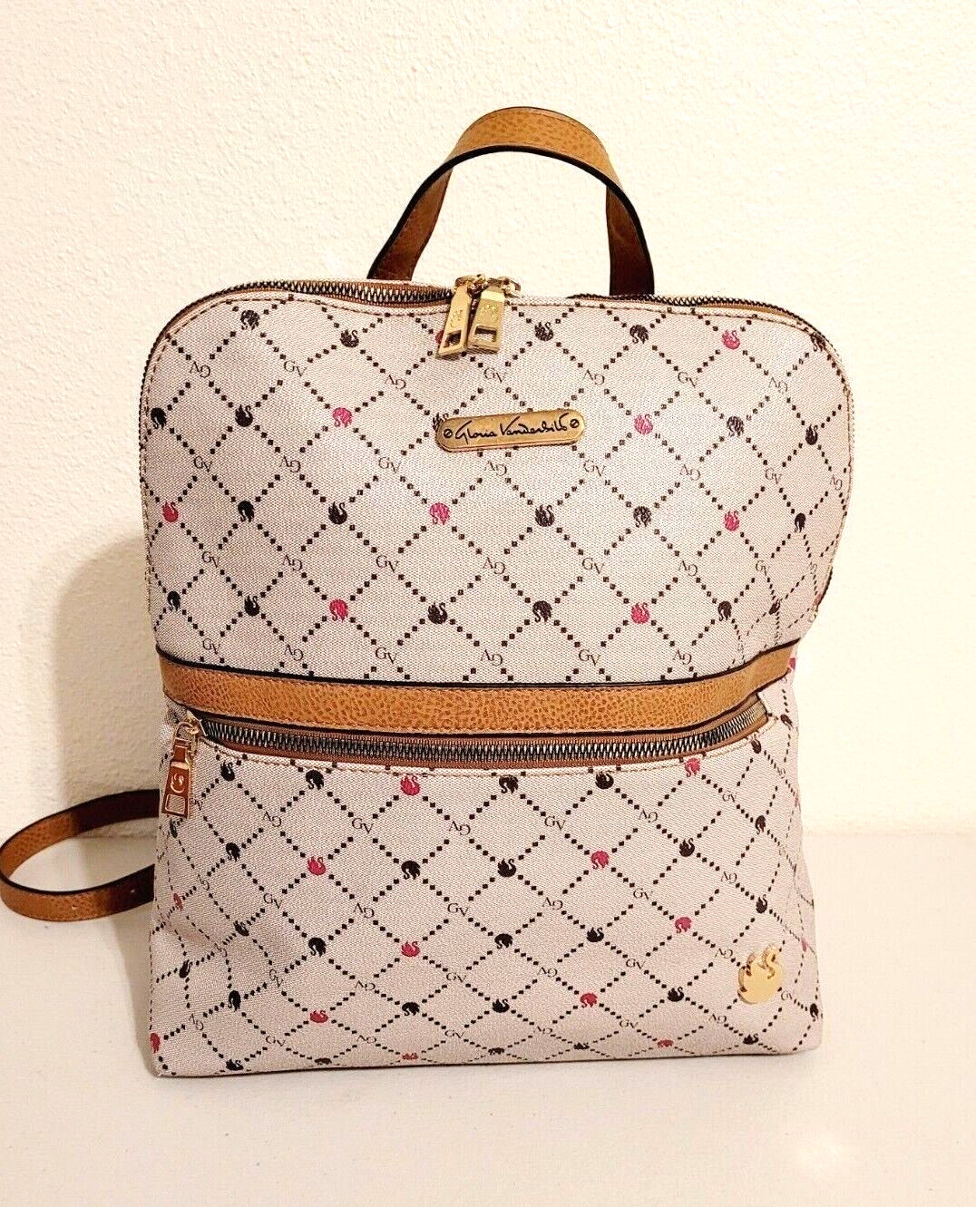 Gloria Vanderbilt Tan Patterned Adjustable Straps… - image 1