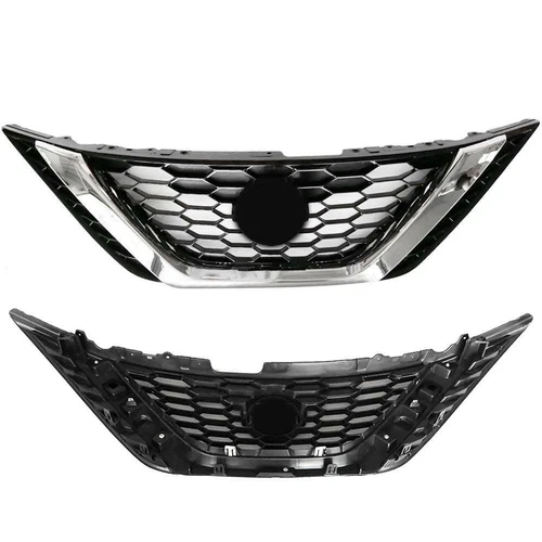 For Nissan Sentra 2016 2017 2018 Front Bumper Upper Grille Chrome & Black Grill - Picture 7 of 19