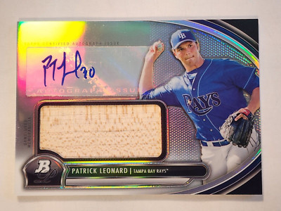 2013 BOWMAN PLATINUM PATRICK LEONARD RAYS JUMBO GAME USED BAT AUTOGRAPH CARD A