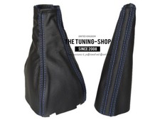 Schaltsack + Handbremssack Fur Opel Corsa B 1993-2000 Leder Naht Blau