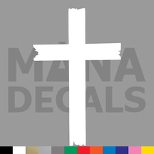 Cross Wood Vinyl Die Cut Decal Sticker - Jesus Christ Christian Religious God