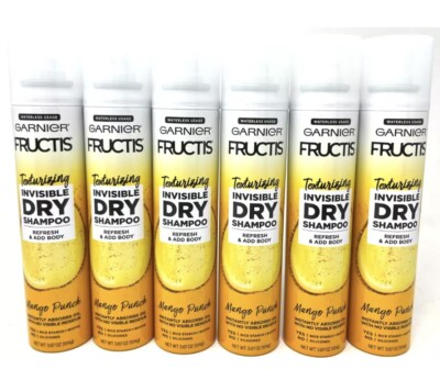 (6) Garnier Fructis Texturizing Invisible Dry Shampoo Mango Punch 3.67 oz Each