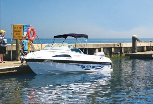 Oceansouth 3 Bow BIMINI TOP Boat Cover 4ft Long with Rear Support Poles - Picture 5 of 32