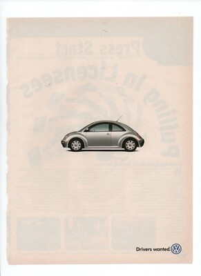 Volkswagen Silver VW Beetle Drivers Wanted - 1998 Vintage Car