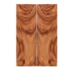 Bookmatched Brown Hardwood Knife Handle Scales - 3/8 x 1 9/16 x 4 3/4 in -1 pair