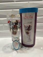 Lolita Santa’s Helper 22 oz Pilsner Glass Christmas Beer Hand Painted