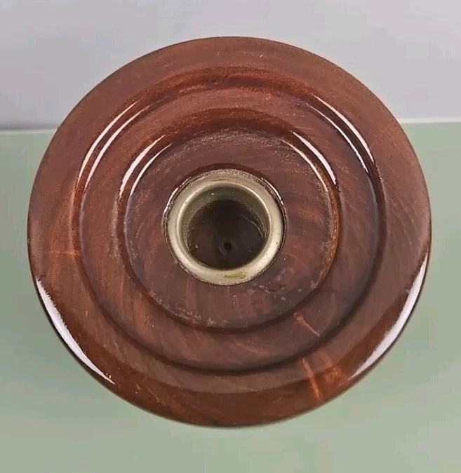 Винтажный Техасский Конический Подсвечник Столб Пьедестал Мескит Ручной Поворот - Изображение 3 из 4