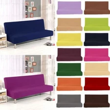 Futon Slipcover Armless Sofa Cover Stretch Full Folding Bed Protector Elastic
