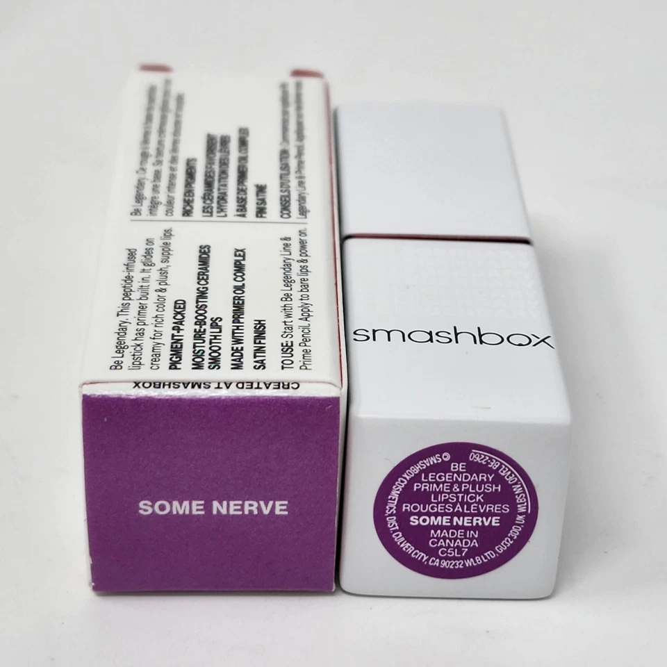 Smashbox  Some Nerve Be Legendary Prime & Plush Lipstick Full Size Purple - Image 3 of 4