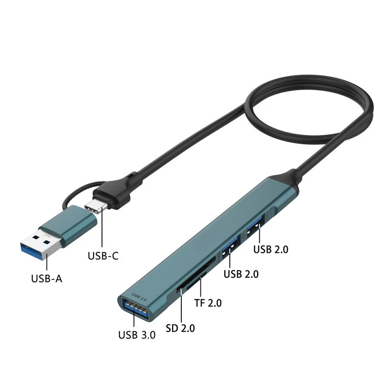 Usb hub Splitter Extender converter SD/TF card reading Laptop Docking Station