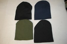 Boys 4 LOT WINTER BEANIE HAT Stocking Cap ARMY GREEN Navy Blue BLACK One Size