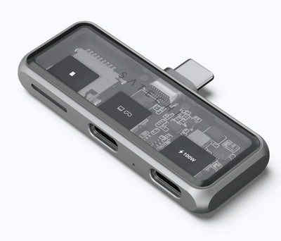 Satechi Mobile XR Hub 2-Port USB-C (1x 100W PD) mit microSD Reader Space Grau