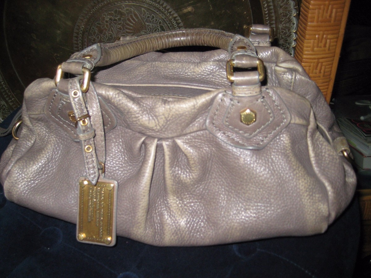 Marc Jacobs Classic Q Baby Groovee Taupe Leather Satchel Bag