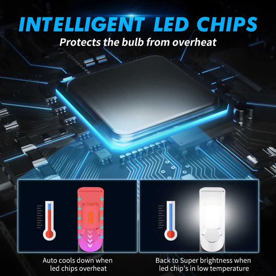 2X 9005 HB3 LED Faros Super Brillantes para Citroën C-Zero 2010-2025 6000K - Imagen 4 de 4