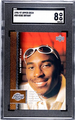 KOBE BRYANT ROOKIE CARD SGC 8 NMINT 1996-97 Upper Deck #58 RC