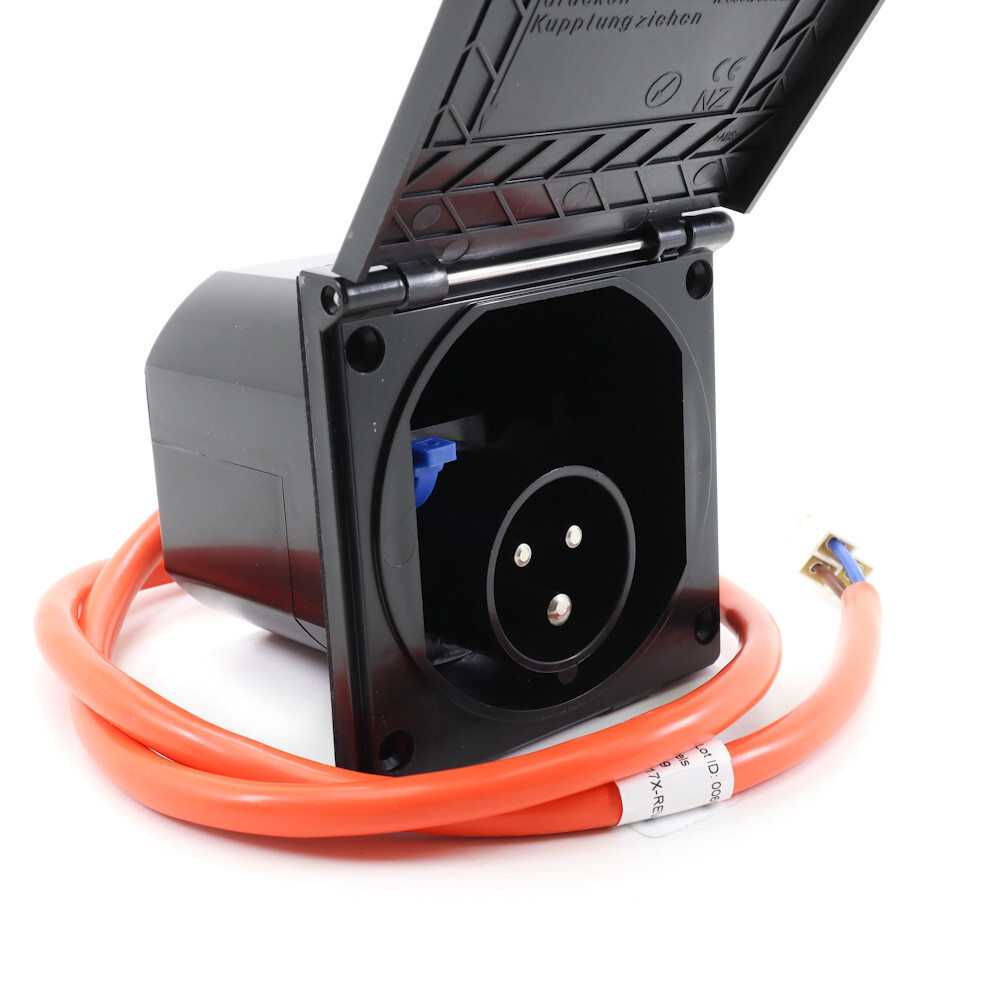 Campervan Mains Hook-up Inlet Motorhome Caravan 230v Prewired Black ME1.16
