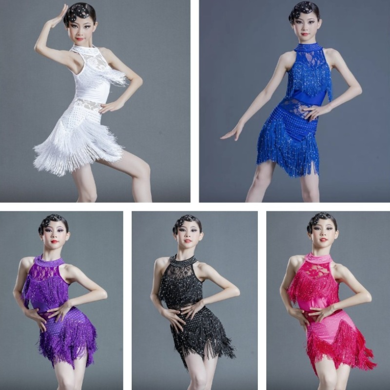 Fashion Light In The Box Latin Dresses Girls Light Pink Lace Latin