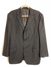 Saxoo Men’s London Designer Wool Sport Jacket Hungary Brown Pin Stripes 54/XL