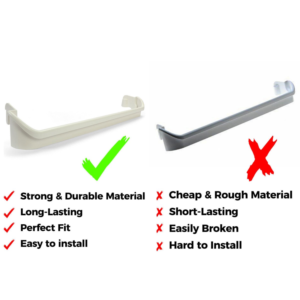 240534701 x1 & 240534901 x2 Refrigerator Door Shelf Retainer Bar Compatible with frigidaire ken-more Door Shelf Replacement Refrigerator Parts Replaces AP3214631 PS734936 948952 AP3214630 PS734935