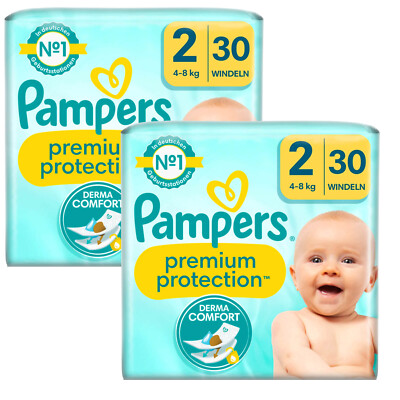 2x 35 Stück Pampers Premium Protection Größe 2 Mini 4-8kg Windeln new baby