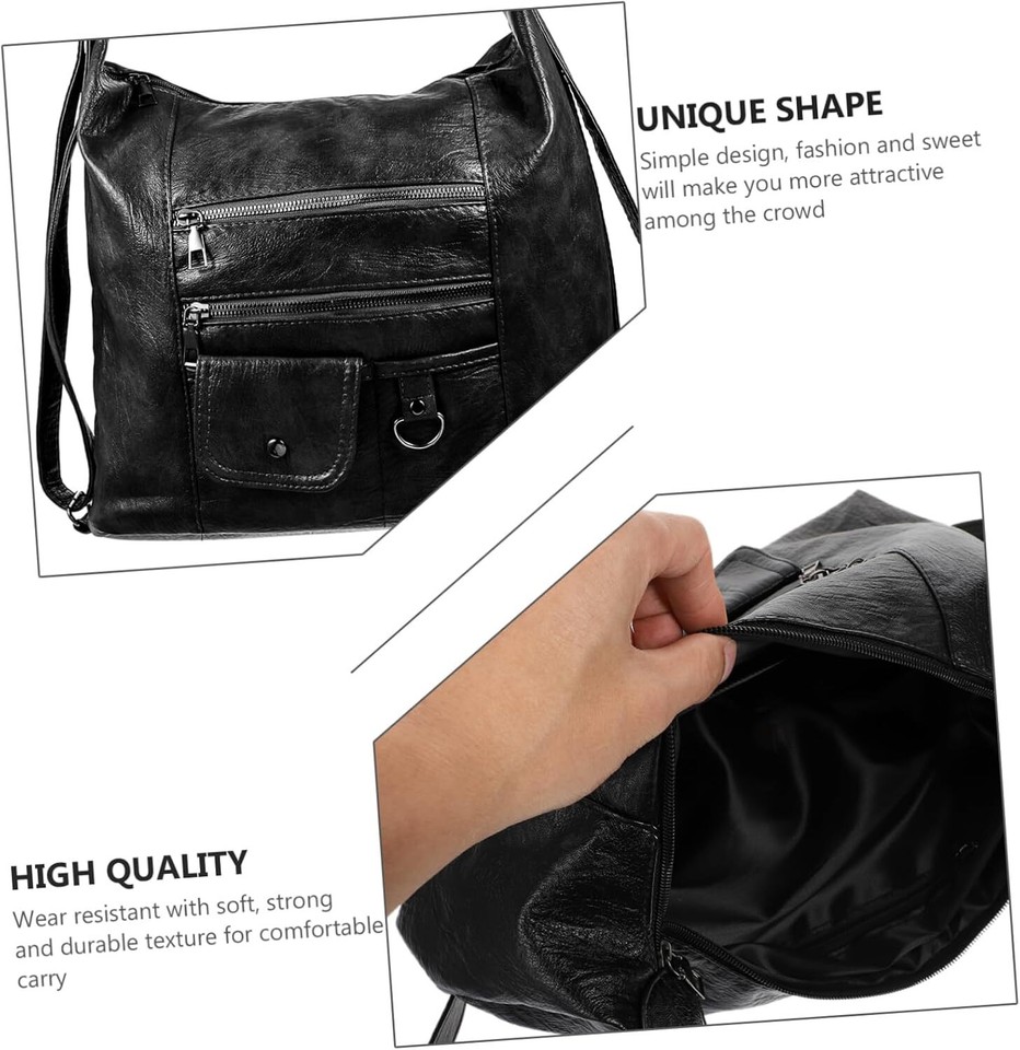 Pu Women's Bag Fashion Retro Design Handbag Simple Girl Backpack Lady