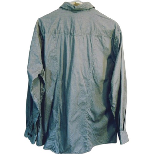 Mens Xl Button Front Top Collared Flap Pocket Long Sleeve Rustic Look Gray - Picture 3 of 7