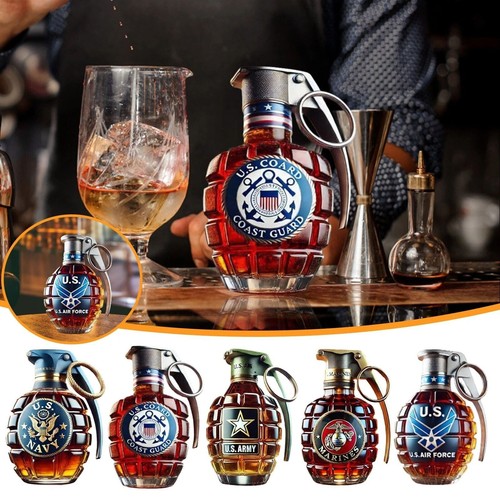 Military Hand Grenade Whiskey Bottle Veteran Tribute Bottle Limited Edition Gift