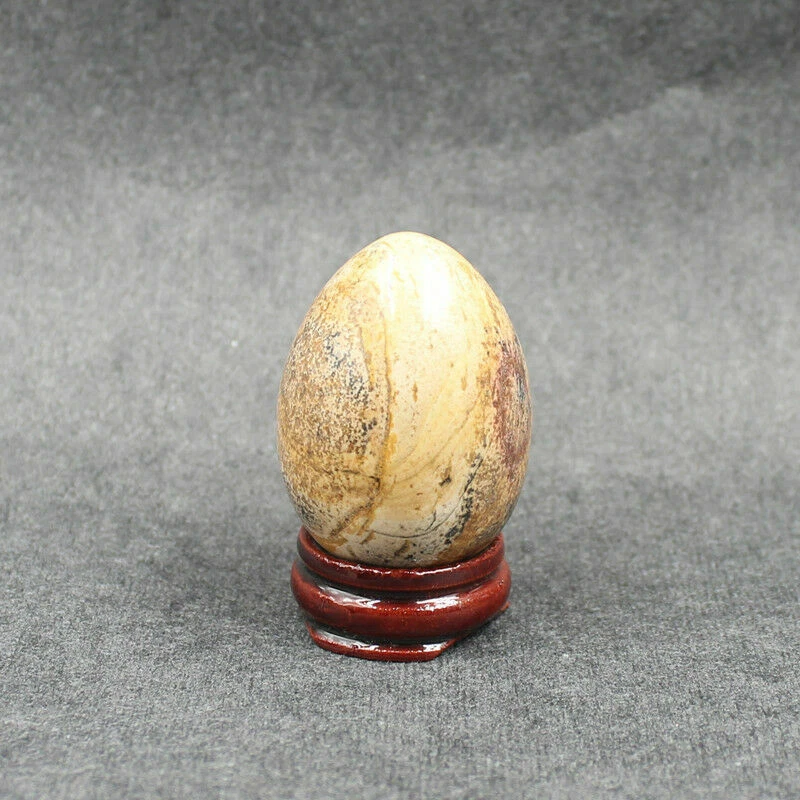 Natural Gemstone Picture Jasper Sphere Egg Healing Reiki Crafts Stone Massage Fi - Image 2 of 2