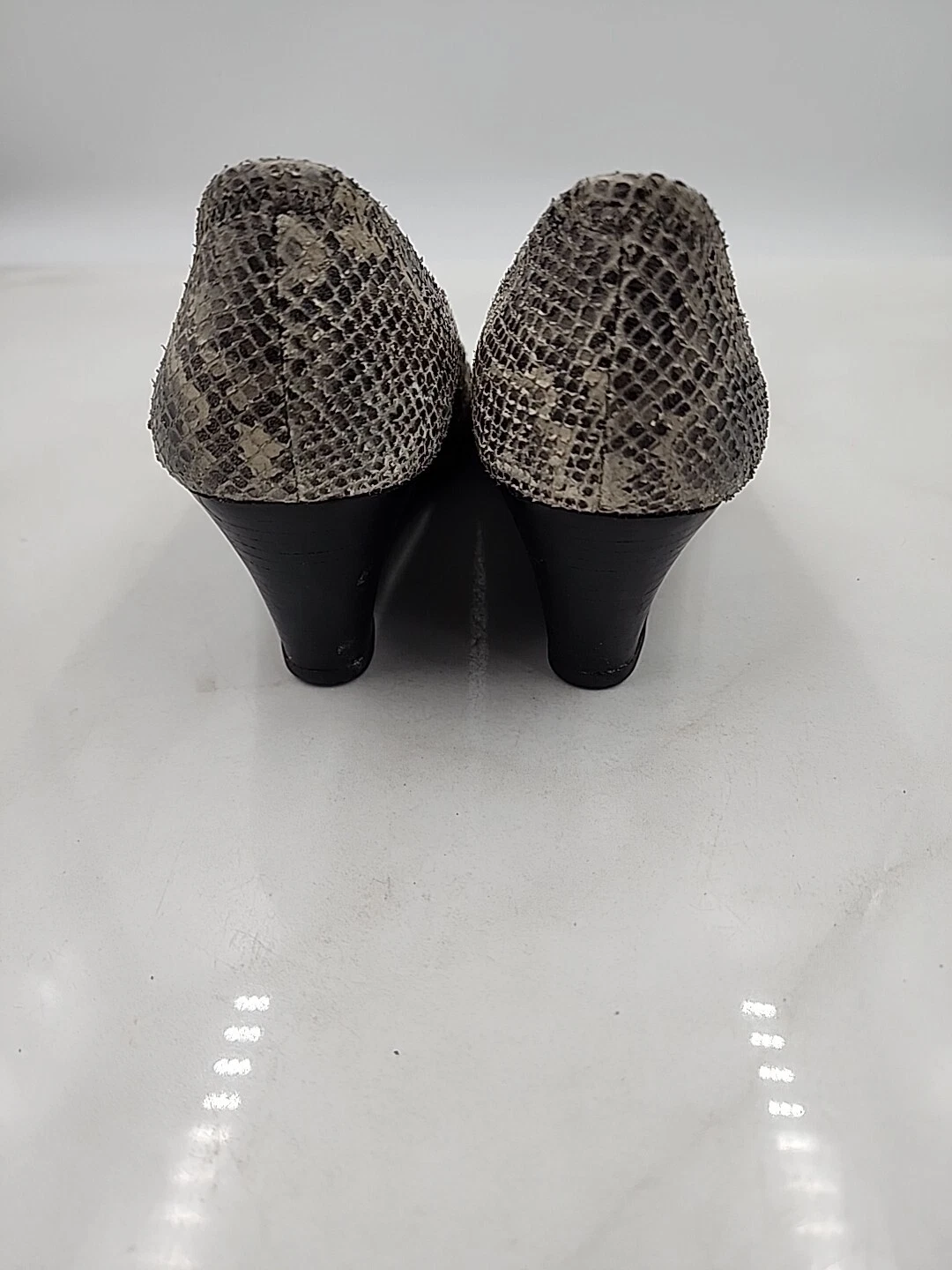 Scarpe Tory Burch taglia 7 Julianne pitone pelle goffrata zeppa punta aperta