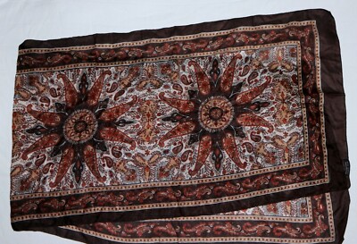 AMAZING SCARVES Black/Multi Rectangular Silk Scarf 20 X 68 EXC