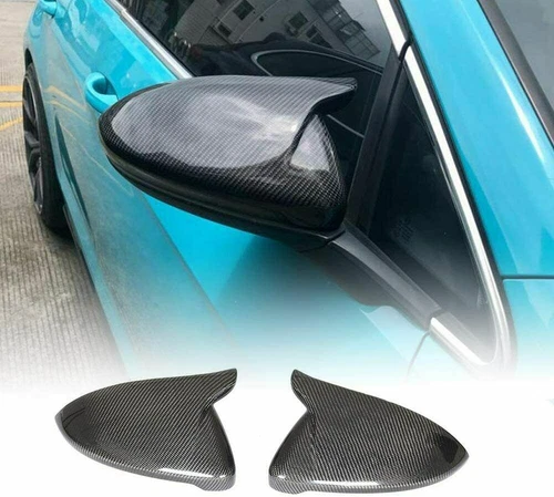 Carbon Fiber Side Mirror Cover Caps For VW Golf MK7 7.5 14-19 GTI GTD R Line 14+