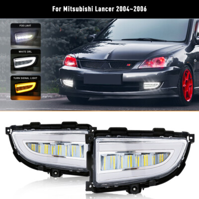 #ad For 2004 2006 Mitsubishi Lancer LED DRL Fog Light Daytime Running Lamp w Turn $86.93