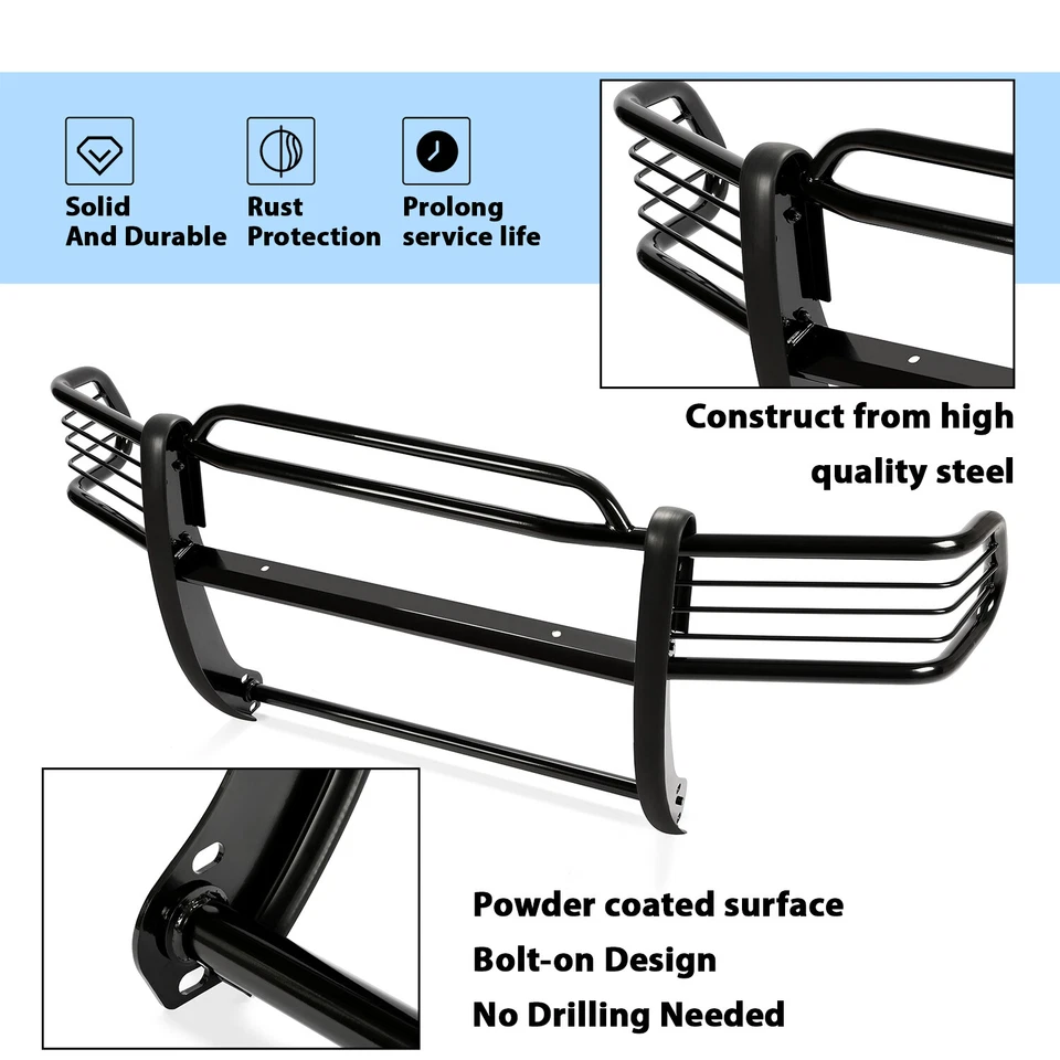 FOR 97-04 DAKOTA/98-03 DURANGO BLACK COATED MILD STEEL FRONT BUMPER GRILL GUARD Foto 3 de 4
